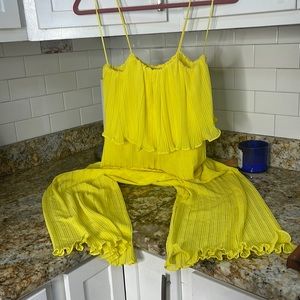 Zara Size Large Yellow Jumpsuit